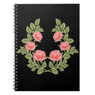 Antikes staubiges rosa Rosen Blumenmuster - Romant Notizblock