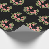 Antikes Staubrosa-Rosen-Blumenmuster - Romantisch Geschenkpapier (Ecke)