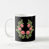 Antikes Staubrosa-Rosen-Blumenmuster - Romantisch Kaffeetasse (Links)