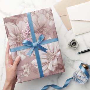 Antikes Staubrose-Cream-Blumenmuster Geschenkpapier