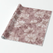 Antikes Staubrose-Cream-Blumenmuster Geschenkpapier (Ungerollt)