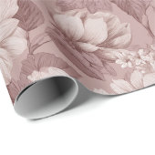 Antikes Staubrose-Cream-Blumenmuster Geschenkpapier (Rolleneckpunkt)