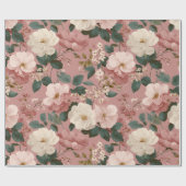 Antikes Staubrose-Crem-Blumenmuster Geschenkpapier (Flach)