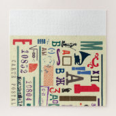 Antikes Stempel: Dokumentendekor Puzzle (Horizontal)