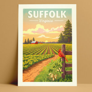 Antikes Suffolk Virginia Postkarte