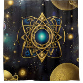 Antikes Symbolmuster im lebhaften abstrakten Desig Duschvorhang (Vorderseite)