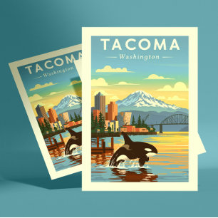 Antikes Tacoma Washington Postkarte