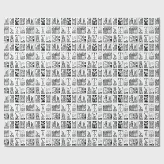 antikes Tarot Geschenkpapier (Flach)