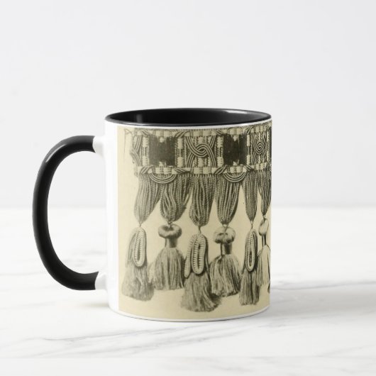 Antikes Tassel-Spitzen-Stammmuster viktorianisches Tasse (Links)