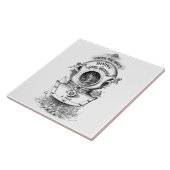 Antikes Taucherhelm nautisch Fliese (Seite)