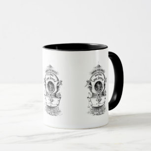 Antikes Tauchhelm nautisches Vintage-Buch Tasse