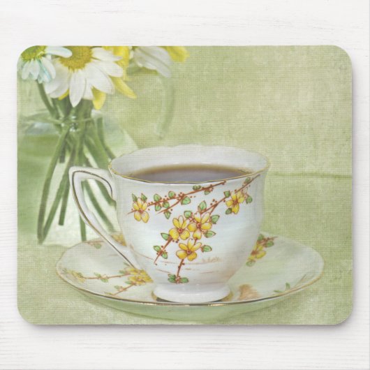 Antikes Teacup mit Daisy Mousepad (Vorne)