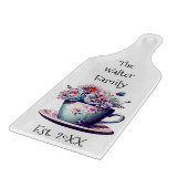 Antikes Teakholz mit Vintagen Blume Schneidebrett (Ecke)