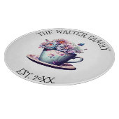 Antikes Teakholz mit Vintagen Blume Schneidebrett (Ecke)