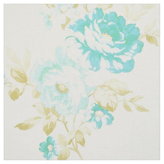 Antikes Teal-Blumenmuster Stoff (Muster)