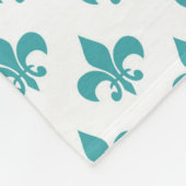 Antikes Teal-Lilienmuster Fleecedecke (Ecke)