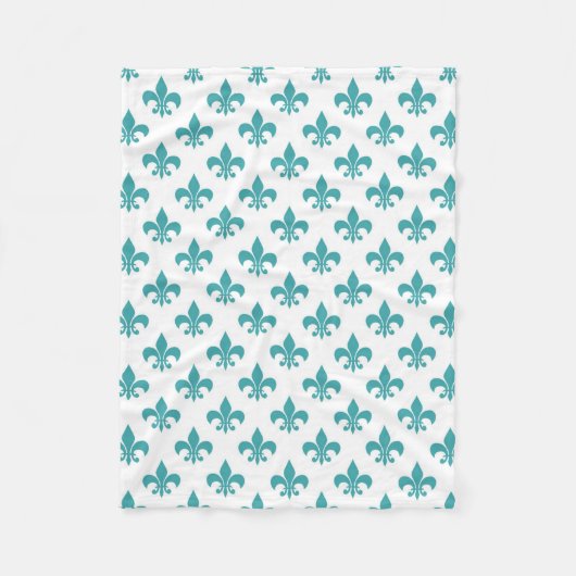 Antikes Teal-Lilienmuster Fleecedecke (Vorderseite)