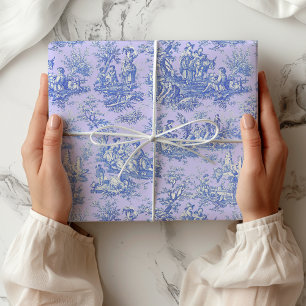 Antikes Teal-Toile-Geschenk im französischen Landh Geschenkpapier