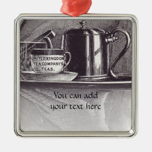 Antikes Teetablett Ornament Aus Metall
