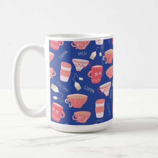 Antikes Teetassen-Teekannen-Muster Kaffeetasse (Links)