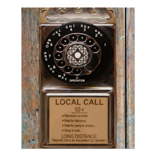 Antikes Telefon Wählscheibe Zahltelefon robust Poster