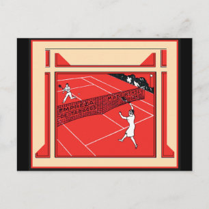 Antikes Tennis Postkarte