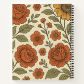 Antikes Terrakotta-Rosen-Blumenmuster Notizblock (Rückseite)
