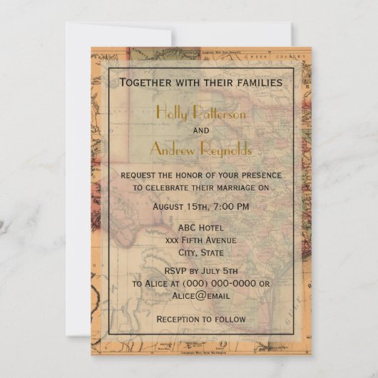 * Antikes Texas Karte #1 (Rückseite)