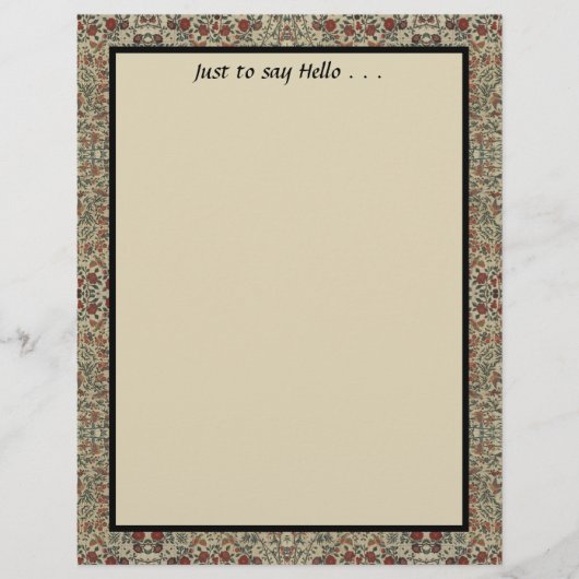 Antikes Textil-Schreibpapier Briefbogen (Vorderseite)