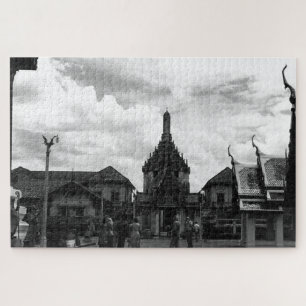 Antikes Thailand Bangkok Wat Phra Kaew Touristen Puzzle
