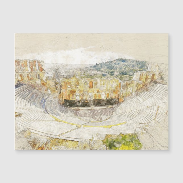 Antikes Theater Athen Griechenland - Klassische Ku Magnetkarte (Vorderseite)
