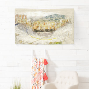 Antikes Theater in Athen, Griechenland Banner