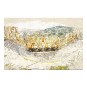 Antikes Theater in Athen, Griechenland Fotodruck