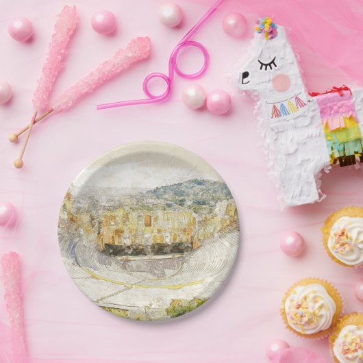 Antikes Theater in Athen, Griechenland Pappteller (Party)