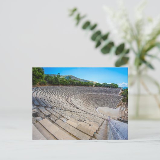 antikes Theater in Epidaurus, Argolis, Griechenlan Postkarte (Stehend Vorderseite)