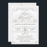 Antikes Ticket Vintag Bat Mitzvah Einladung<br><div class="desc">Ein formales,  elegantes und dennoch lustiges thematisches Design,  das Elemente aus einem Vintagen Eintrittskarten ausleiht. Französisch grau statt schwarz geben ihm ein modernes Gefühl. Wählen Sie Ihren Papiertyp aus,  die und ändern Sie die Farbe nach Belieben.</div>