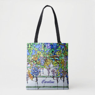 Antikes Tiffany-Buntglas Wisteria-Blumenkunst Tasche