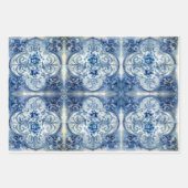 Antikes Tile in Delft Blue Geschenkpapier Set (Vorderseite)