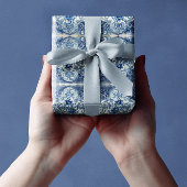 Antikes Tile in Delft Blue Geschenkpapier Set