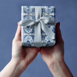 Antikes Tile in Delft Blue Geschenkpapier Set