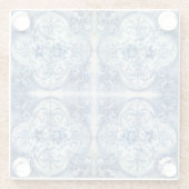 Antikes Tile in Delft Blue Glasuntersetzer (Rückseite)