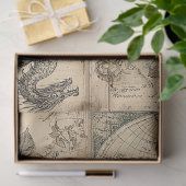 Antikes Tissue-Papier mit Junk-Journal-Optik Seidenpapier (Geschenk)