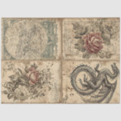 Antikes Tissue-Papier mit Junk-Journal-Optik Seidenpapier (Vorderseite)