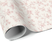 Antikes Toile-Blumenmuster Rot Geschenkpapier (Rolleneckpunkt)