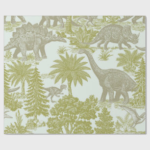 Antikes Toile-Muster mit Dinosauriern Geschenkpapier