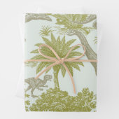 Antikes Toile-Muster mit Dinosauriern Geschenkpapier Set (Beispiel)