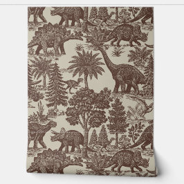 Antikes Toile-Muster mit Dinosauriern Tapete