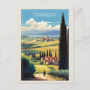 Antikes Toskana Italien Italienisches Dorf Retro R Postkarte