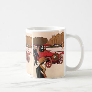 Antikes Transportmittel, rotes antikes Automobil Kaffeetasse