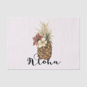 Antikes Tropisches Ananas Hibiskus Florales Aloha Seidenpapier